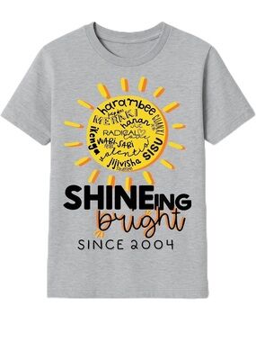 French Toast Kipp Texas Gray Tee with Yellow Sun and Black & Orange Text